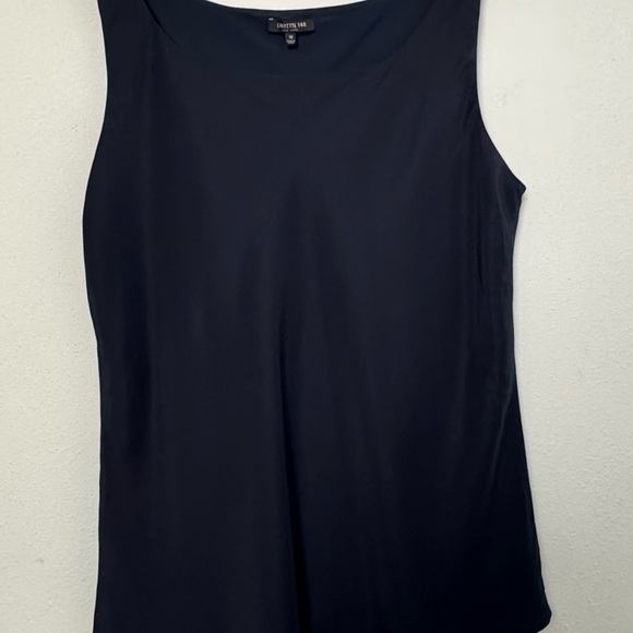 Lafayette‎ 148 New York Royal Navy Blue Georgette Silk Tank Top Blouse Size 12 - Picture 4 of 13